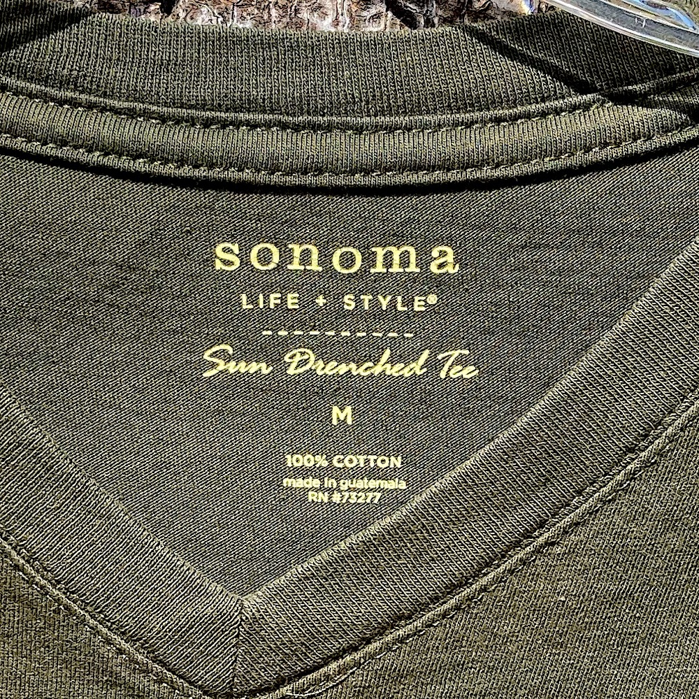 Sonoma V Neck Sundrenched Tee Pine Green Short Sleeve - Picture 4 of 7